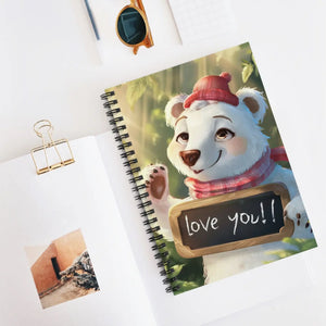 Cute Polar Bear Spiral Notebook - Ruled Paper - Dipaliz - Journals