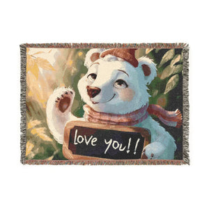 Snuggly Polar Bear Woven Blanket – 100% Cotton - Dipaliz - Blankets