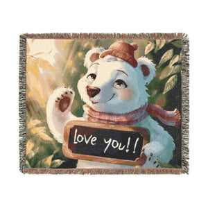 Snuggly Polar Bear Woven Blanket – 100% Cotton - Dipaliz - Blankets
