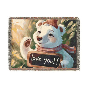 Snuggly Polar Bear Woven Blanket – 100% Cotton - Dipaliz - Blankets