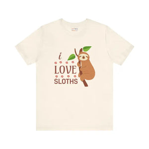 I Love Sloths T-shirt - Cozy Women’s Fashion Tee - Dipaliz - Natural / s - T-shirts