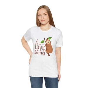 I Love Sloths T-shirt - Cozy Women’s Fashion Tee - Dipaliz - T-shirts