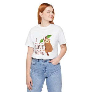 I Love Sloths T-shirt - Cozy Women’s Fashion Tee - Dipaliz - T-shirts