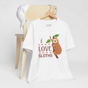 I Love Sloths T-shirt - Cozy Women’s Fashion Tee - Dipaliz - T-shirts