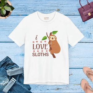 I Love Sloths T-shirt - Cozy Women’s Fashion Tee - Dipaliz - White / s - T-shirts