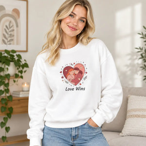 Dipaliz love wins heart sweatshirt pride cotton blend - sweatshirts