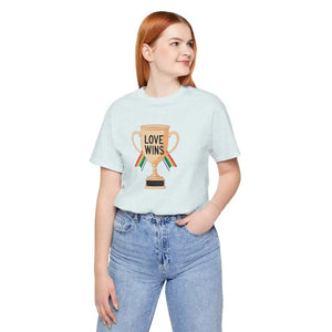 Love Wins Unisex Jersey Tee - High-quality Print Comfort - Dipaliz - Heather Ice Blue / s - T-shirts