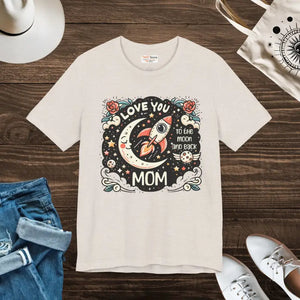 Short Sleeve Love Mom Tee Unisex Jersey Rocket Graphic - Dipaliz - Heather Dust / Xs - T-shirts