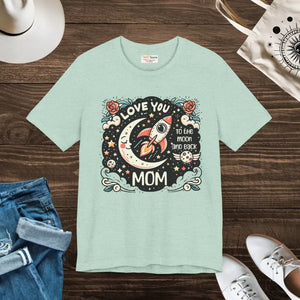 Short Sleeve Love Mom Tee Unisex Jersey Rocket Graphic - Dipaliz - T-shirts