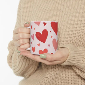 Caffeinated Heart Mug - Vibrant Patterns - Dipaliz - 11oz - Mugs