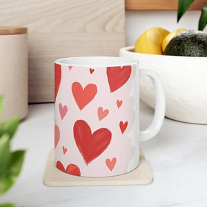 Vibrant Heart Patterns Mug - Valentine’s Day - Dipaliz - Mugs