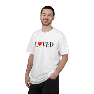 T-shirt - Loved Heart Graphic Tee - Minimal Valentines Soft Cotton - Dipaliz