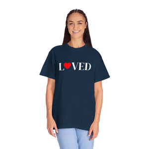 T-shirt - Loved Heart Graphic Tee - Minimal Valentines Soft Cotton - Dipaliz