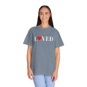 T-shirt - Loved Heart Graphic Tee - Minimal Valentines Soft Cotton - Dipaliz