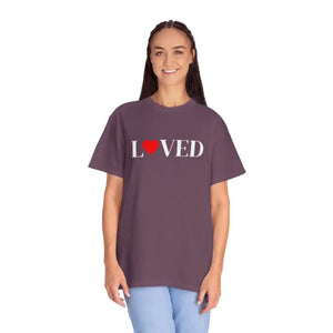 T-shirt - Loved Heart Graphic Tee - Minimal Valentines Soft Cotton - Dipaliz