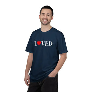 T-shirt - Loved Heart Graphic Tee - Minimal Valentines Soft Cotton - Dipaliz