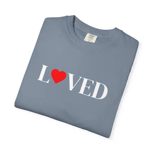 T-shirt - Loved Heart Graphic Tee - Minimal Valentines Soft Cotton - Dipaliz