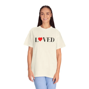 T-shirt - Loved Heart Graphic Tee - Minimal Valentines Soft Cotton - Dipaliz