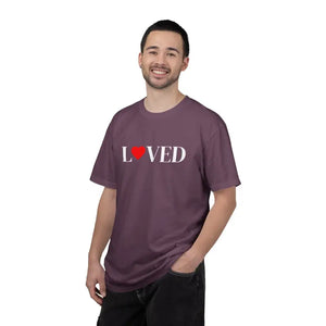 T-shirt - Loved Heart Graphic Tee - Minimal Valentines Soft Cotton - Dipaliz