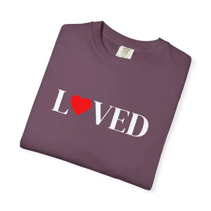 T-shirt - Loved Heart Graphic Tee - Minimal Valentines Soft Cotton - Dipaliz