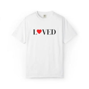 T-shirt - Loved Heart Graphic Tee - Minimal Valentines Soft Cotton - Dipaliz White / s