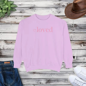 Sweatshirt - Love Wins - Cozy White Crewneck Pink Heart - Dipaliz Orchid / s