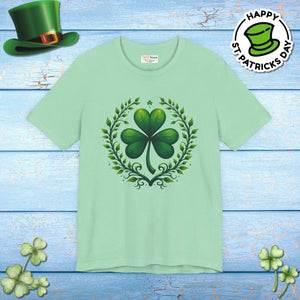 Irish Clover Short Sleeve Tee - Shamrock Print - Dipaliz - Heather Mint / Xs - T-shirt