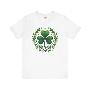 Irish Clover Short Sleeve Tee - Shamrock Print - Dipaliz - White / Xs - T-shirt