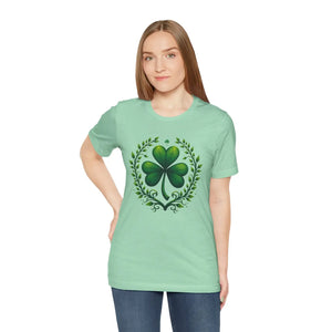 Irish Clover Short Sleeve Tee - Shamrock Print - Dipaliz - T-shirt