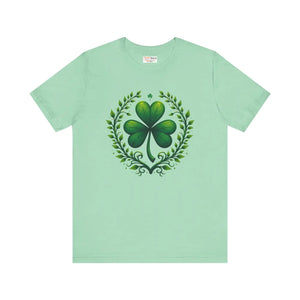 Irish Clover Short Sleeve Tee - Shamrock Print - Dipaliz - T-shirt