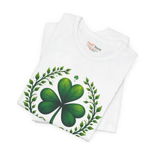 Irish Clover Short Sleeve Tee - Festive Shamrock Print - Dipaliz - T-shirts