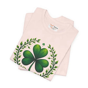 Irish Clover Short Sleeve Tee - Festive Shamrock Print - Dipaliz - T-shirts