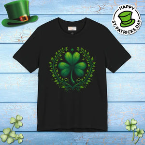 Irish Clover Short Sleeve Tee - Festive Shamrock Print - Dipaliz - T-shirts
