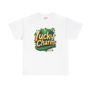 Lucky Charm Heavy Cotton Tee - St Patricks Day Graphic - Dipaliz - White / s - T-shirts