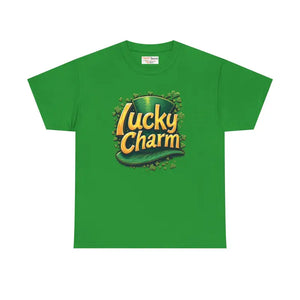Lucky Charm Heavy Cotton Tee - St Patricks Day Graphic - Dipaliz - Irish Green / s - T-shirts