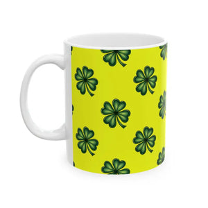 Lucky Irish Clover Ceramic Mug - Vibrant Morning Coffee Cup - Dipaliz - Mugs