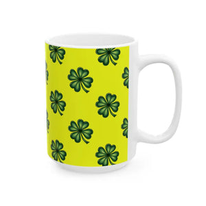 Lucky Irish Clover Ceramic Mug - Vibrant Morning Coffee Cup - Dipaliz - Mugs
