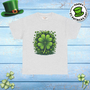 Lucky Clover Heavy Cotton Tee - Irish Magic Style - Dipaliz - T-shirts