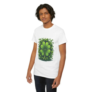 Lucky Clover Heavy Cotton Tee - Irish Magic Style - Dipaliz - T-shirts