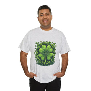 Lucky Clover Heavy Cotton Tee - Irish Magic Style - Dipaliz - T-shirts