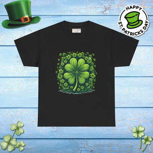 Lucky Clover Heavy Cotton Tee - Irish Magic Style - Dipaliz - Black / s - T-shirts