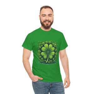 Lucky Clover Heavy Cotton Tee - Irish Magic Style - Dipaliz - T-shirts