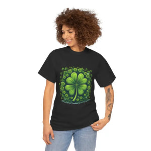 Lucky Clover Heavy Cotton Tee - Irish Magic Style - Dipaliz - T-shirts