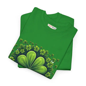 Lucky Clover Heavy Cotton Tee - Irish Magic Style - Dipaliz - T-shirts