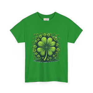 Lucky Clover Heavy Cotton Tee - Irish Magic Style - Dipaliz - T-shirts