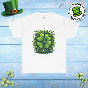 Lucky Clover Heavy Cotton Tee - Irish Magic Style - Dipaliz - T-shirts