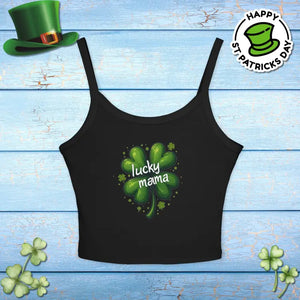 Lucky Mama Tank Top Festive St Patricks Day Style Dipaliz - Solid Black Blend / Xs - Tops