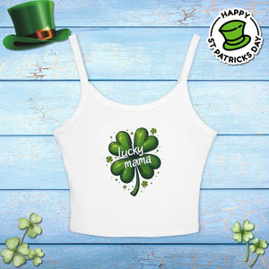 Lucky Mama Tank Top Festive St Patricks Day Style Dipaliz - Solid White Blend / Xs - Tops
