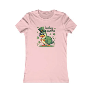 Lucky Mama Patricks Day Tee Flattering Slim Fit Shirt - Dipaliz - Pink / s - T-shirts
