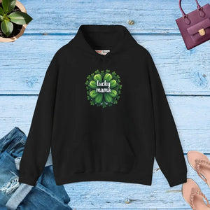 Lucky Mama Unisex Heavy Hooded Sweatshirt - Casual Cool - Dipaliz - s / Black - Sweatshirts